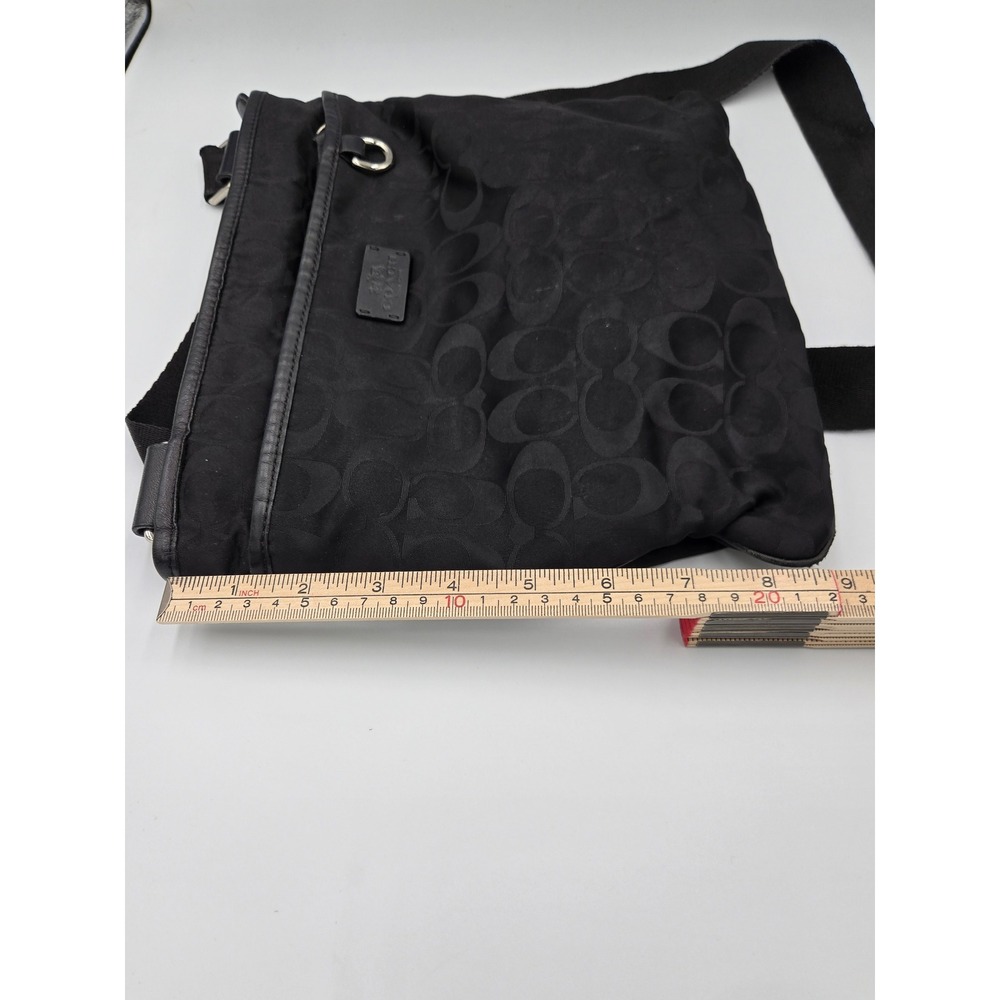 Coach Signature File Bag Black Jacquard Crossbody C1453-32971 - Picture 10 of 11